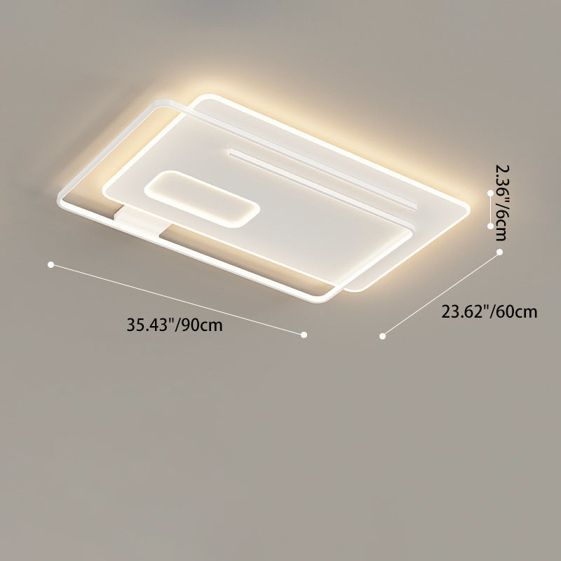 Contemporary Creative Rectangular Square Round Stacked Silicone Iron LED Flush Mount Ceiling Light For Bedroom