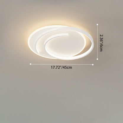 Contemporary Creative Rectangular Square Round Stacked Silicone Iron LED Flush Mount Ceiling Light For Bedroom