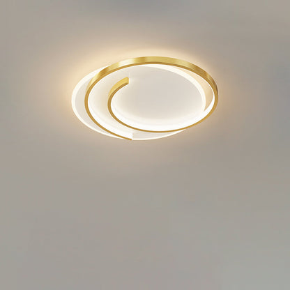 Contemporary Creative Rectangular Square Round Stacked Silicone Iron LED Flush Mount Ceiling Light For Bedroom