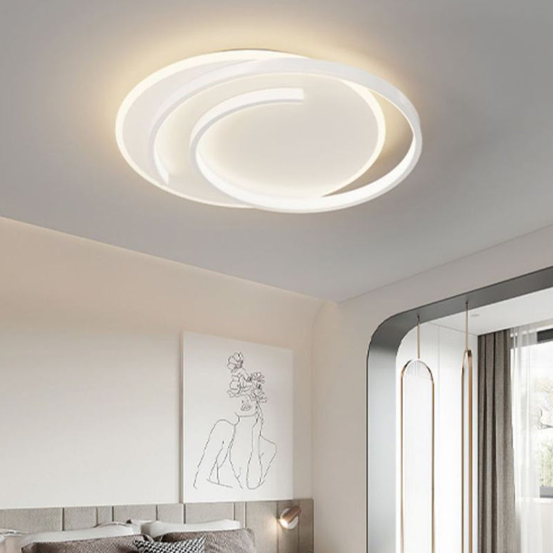 Contemporary Creative Rectangular Square Round Stacked Silicone Iron LED Flush Mount Ceiling Light For Bedroom