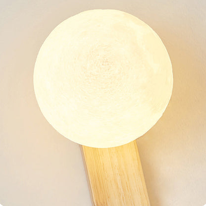 Traditional Japanese Round Ball Cylinder Rectangle PLA Plastic Solid Wood 1-Light Wall Sconce Lamp For Bedroom