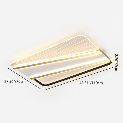 Modern Minimalist Rectangle Star Line Leaf Acrylic Iron LED Flush Mount Ceiling Light For Bedroom