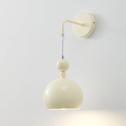 Contemporary Scandinavian Orb Round Lanyard Glass Iron 1-Light Wall Sconce Lamp For Bedroom