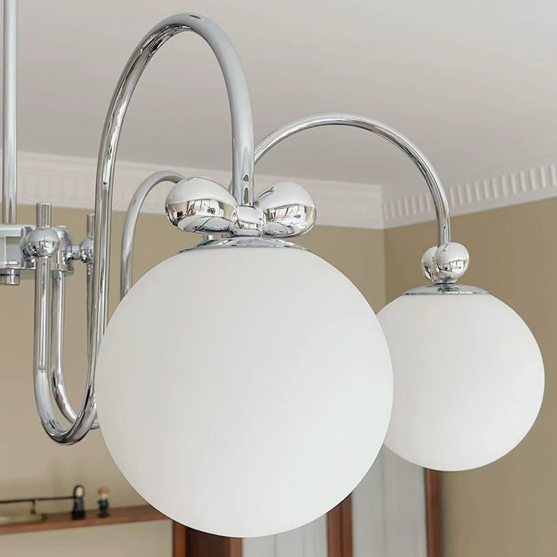 Traditional French Magic Bean Bent Branch Bow Glass Iron 3/4/6 Light Chandelier For Living Room