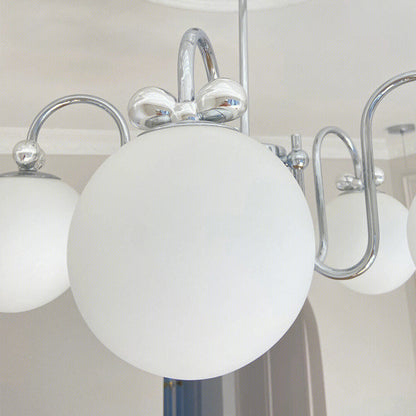 Traditional French Magic Bean Bent Branch Bow Glass Iron 3/4/6 Light Chandelier For Living Room