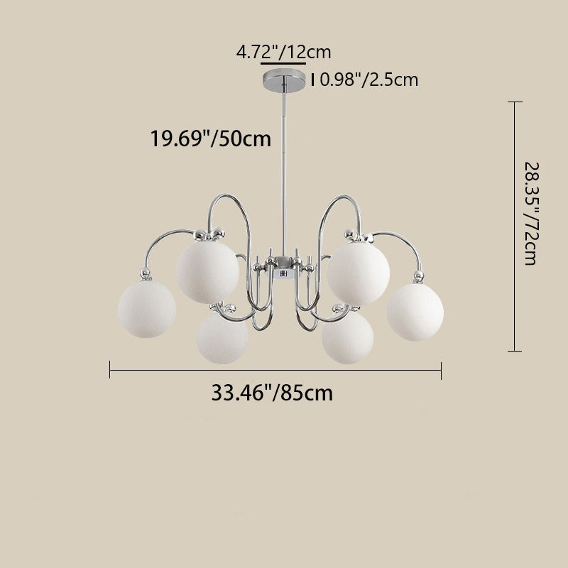 Traditional French Magic Bean Bent Branch Bow Glass Iron 3/4/6 Light Chandelier For Living Room