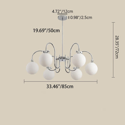 Traditional French Magic Bean Bent Branch Bow Glass Iron 3/4/6 Light Chandelier For Living Room