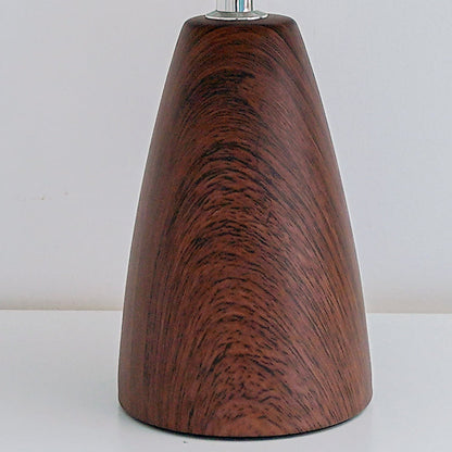 Traditional Vintage Scalloped Pleated Cone Fabric Wood LED Table Lamp For Living Room