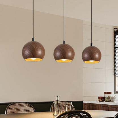 Modern Minimalist Cone Cylinder Ball Sector Liftable Fabric Solid Wood Iron 1-Light Pendant Light For Living Room