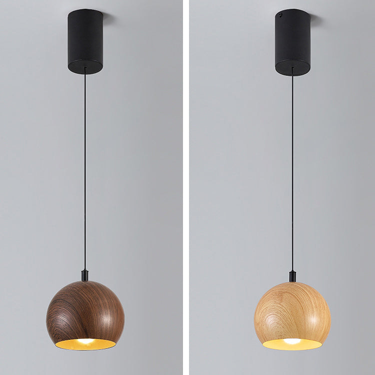 Modern Minimalist Cone Cylinder Ball Sector Liftable Fabric Solid Wood Iron 1-Light Pendant Light For Living Room