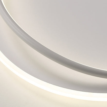 Modern Minimalist Curved Round Silicone Aluminum Iron LED Flush Mount Ceiling Light For Bedroom