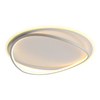 Modern Minimalist Curved Round Silicone Aluminum Iron LED Flush Mount Ceiling Light For Bedroom