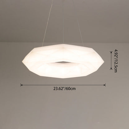 Contemporary Scandinavian Polygonal Prismatic PE Iron LED Chandelier For Living Room