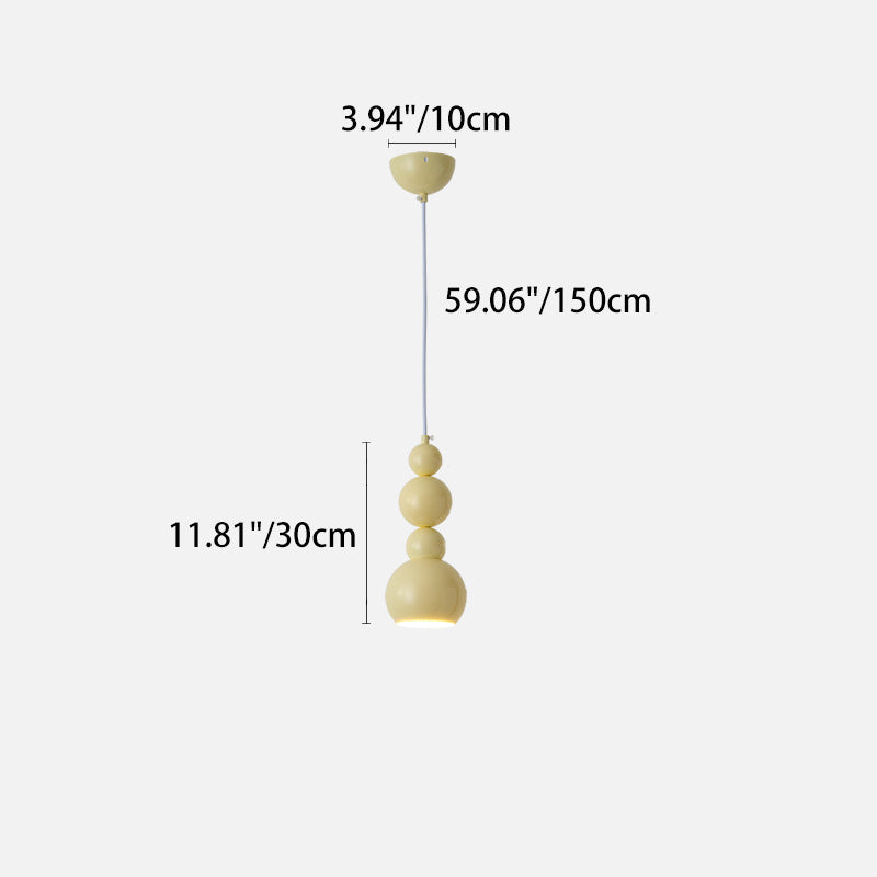 Contemporary Creative Gourd Shape Round Hardware 1-Light Pendant Light For Living Room