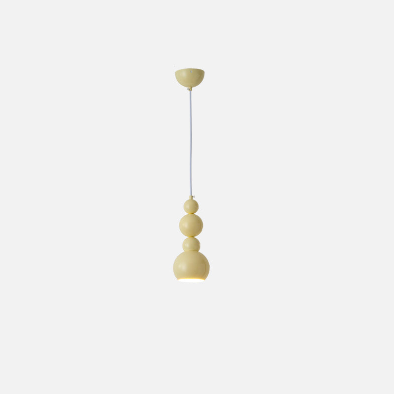 Contemporary Creative Gourd Shape Round Hardware 1-Light Pendant Light For Living Room