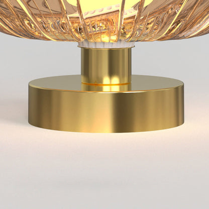 Contemporary Creative Orb Umbrella Round Glass Iron 1-Light Semi-Flush Mount Ceiling Light For Living Room