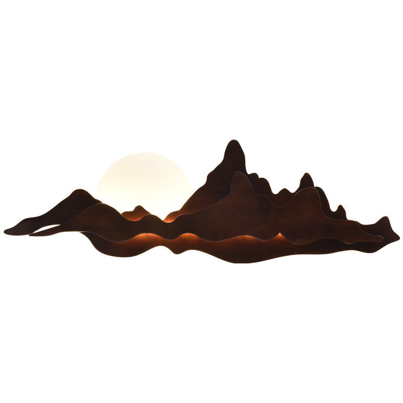 Traditional Chinese Moonlight Acrylic Solid Wood LED Wall Sconce Lamp For Bedroom