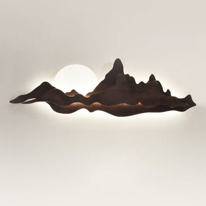 Traditional Chinese Moonlight Acrylic Solid Wood LED Wall Sconce Lamp For Bedroom