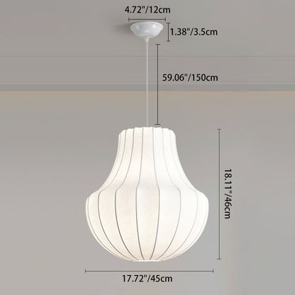 Contemporary Scandinavian Pear Diamond Round Faux Silk Iron 3/4 Light Chandelier For Living Room