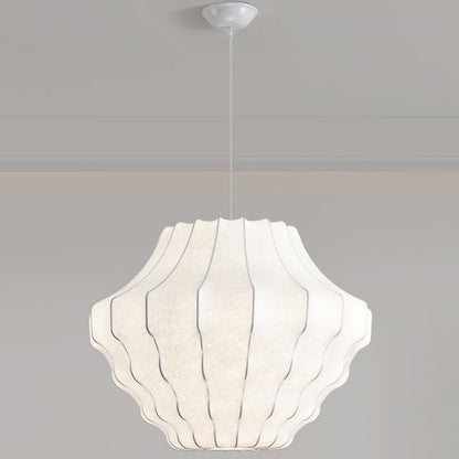 Contemporary Scandinavian Pear Diamond Round Faux Silk Iron 3/4 Light Chandelier For Living Room