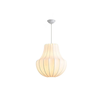 Contemporary Scandinavian Pear Diamond Round Faux Silk Iron 3/4 Light Chandelier For Living Room