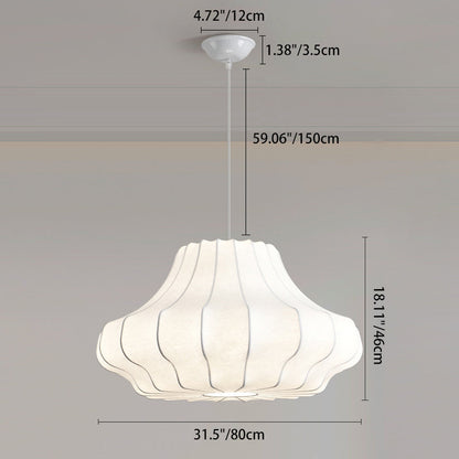 Contemporary Scandinavian Pear Diamond Round Faux Silk Iron 3/4 Light Chandelier For Living Room