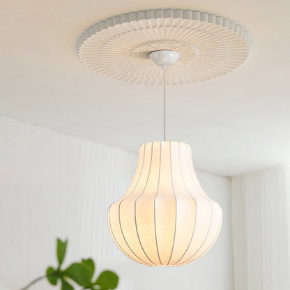Contemporary Scandinavian Pear Diamond Round Faux Silk Iron 3/4 Light Chandelier For Living Room