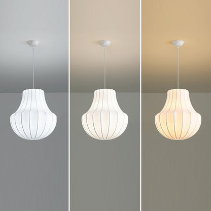 Contemporary Scandinavian Pear Diamond Round Faux Silk Iron 3/4 Light Chandelier For Living Room