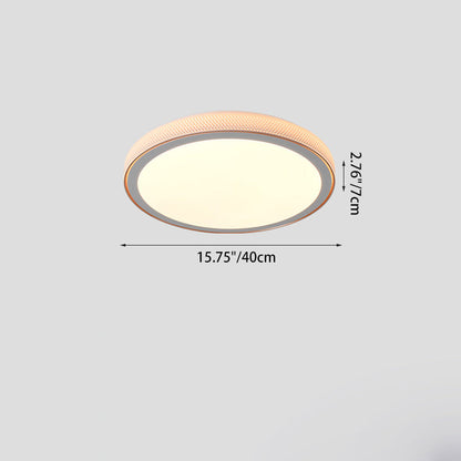 Modern Minimalist Round Grain Acrylic Hardware LED Flush Mount Ceiling Light For Living Room