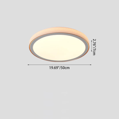 Modern Minimalist Round Grain Acrylic Hardware LED Flush Mount Ceiling Light For Living Room