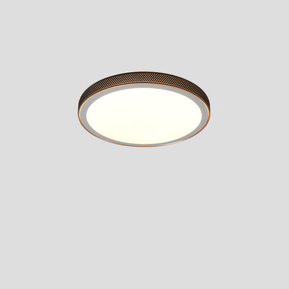 Modern Minimalist Round Grain Acrylic Hardware LED Flush Mount Ceiling Light For Living Room