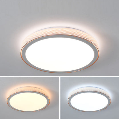 Modern Minimalist Round Grain Acrylic Hardware LED Flush Mount Ceiling Light For Living Room