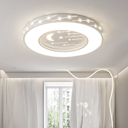 Modern Minimalist Shooting Star Begonia Flower Round Flower Acrylic Iron LED Flush Mount Ceiling Light For Living Room