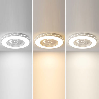 Modern Minimalist Shooting Star Begonia Flower Round Flower Acrylic Iron LED Flush Mount Ceiling Light For Living Room