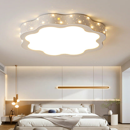 Modern Minimalist Shooting Star Begonia Flower Round Flower Acrylic Iron LED Flush Mount Ceiling Light For Living Room
