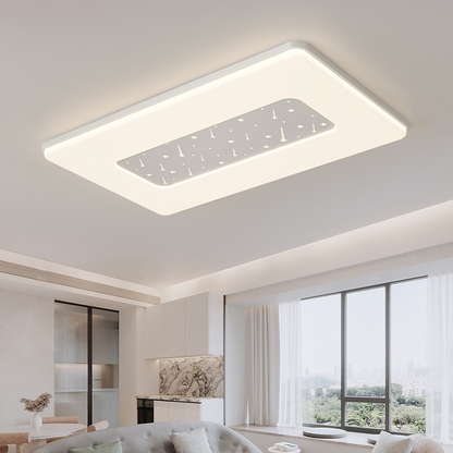 مصباح سقف LED دائري مستطيل الشكل من الأكريليك مصنوع من الحديد بتصميم عصري بسيط لغرفة المعيشة