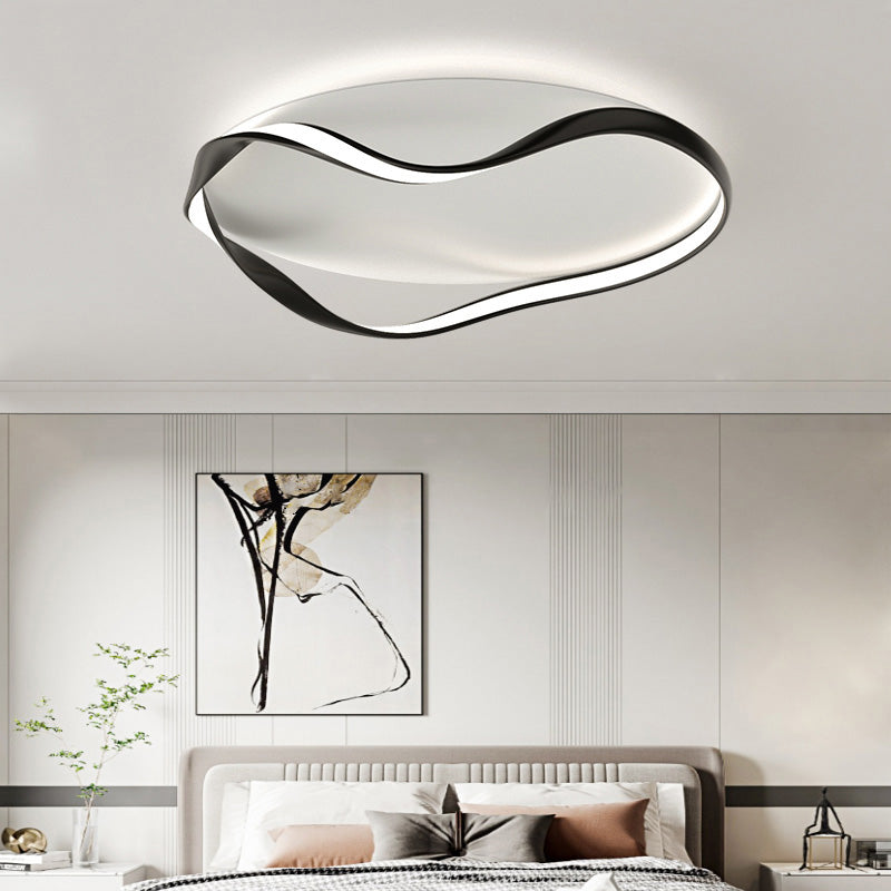 مصباح سقف LED بتصميم دائري بسيط وعصري من الألومنيوم لغرفة المعيشة