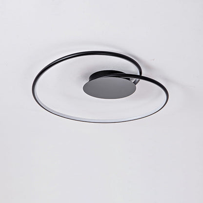 Modern Minimalist Heart Bend Silicone Iron Aluminum LED Flush Mount Ceiling Light For Living Room