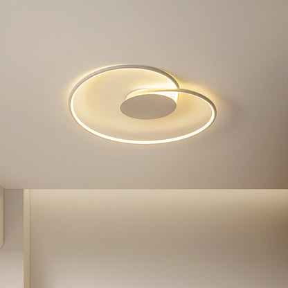 Modern Minimalist Heart Bend Silicone Iron Aluminum LED Flush Mount Ceiling Light For Living Room