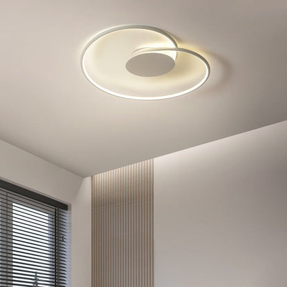 Modern Minimalist Heart Bend Silicone Iron Aluminum LED Flush Mount Ceiling Light For Living Room