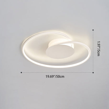 Modern Minimalist Heart Bend Silicone Iron Aluminum LED Flush Mount Ceiling Light For Living Room