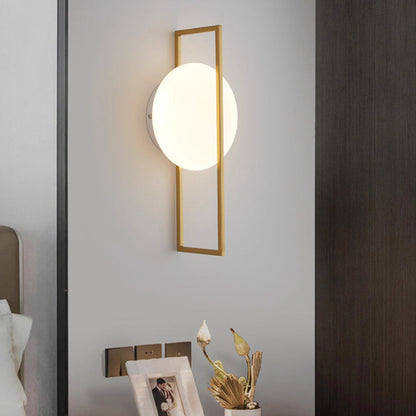 Contemporary Scandinavian Round Ball Rectangle Round Acrylic Iron LED Wall Sconce Lamp For Bedroom
