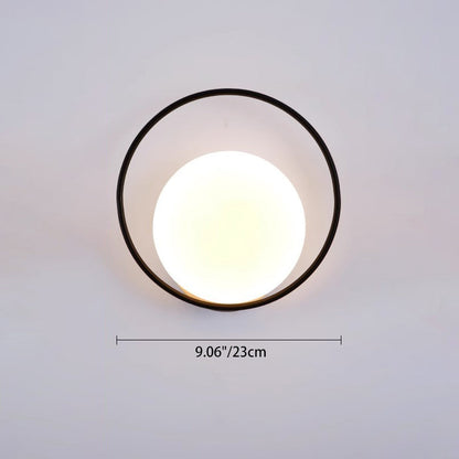 Contemporary Scandinavian Round Ball Rectangle Round Acrylic Iron LED Wall Sconce Lamp For Bedroom