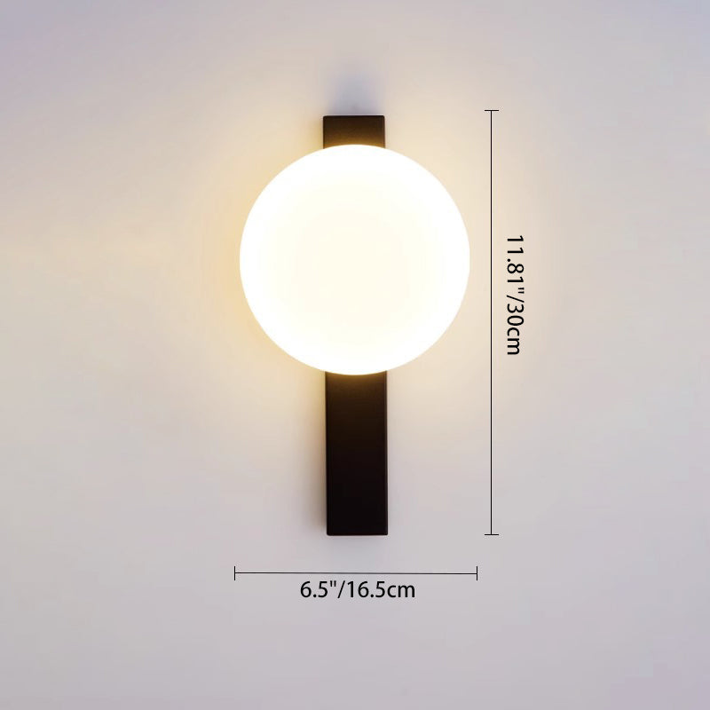 Contemporary Scandinavian Round Ball Rectangle Round Acrylic Iron LED Wall Sconce Lamp For Bedroom