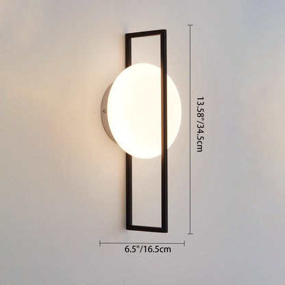 Contemporary Scandinavian Round Ball Rectangle Round Acrylic Iron LED Wall Sconce Lamp For Bedroom