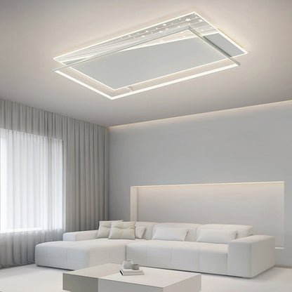 Modern Minimalist Rectangle Oval Round Square Acrylic Iron LED Flush Mount Ceiling Light For Living Room