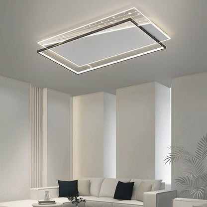 Modern Minimalist Rectangle Oval Round Square Acrylic Iron LED Flush Mount Ceiling Light For Living Room