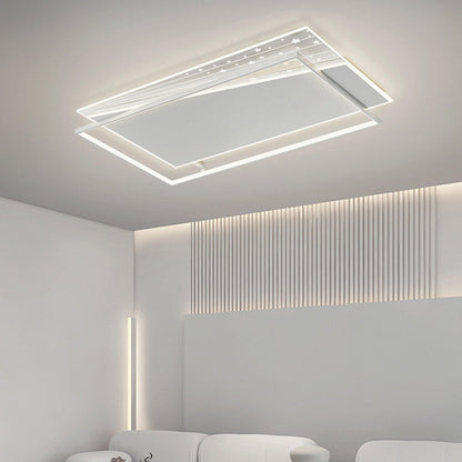 Modern Minimalist Rectangle Oval Round Square Acrylic Iron LED Flush Mount Ceiling Light For Living Room