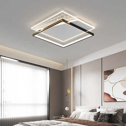 Modern Minimalist Rectangle Oval Round Square Acrylic Iron LED Flush Mount Ceiling Light For Living Room