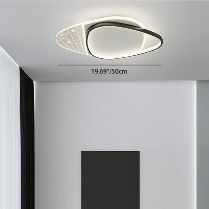 Modern Minimalist Rectangle Oval Round Square Acrylic Iron LED Flush Mount Ceiling Light For Living Room